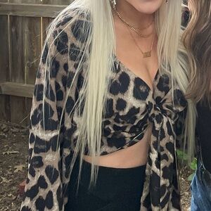 MABLE Leopard Print Blouse